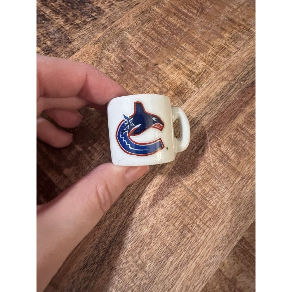 Vancouver Canucks Mini Ceramic Mug Cup NHL 1.25" Vintage